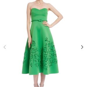 Badgley Mischka Strapless Green Dress